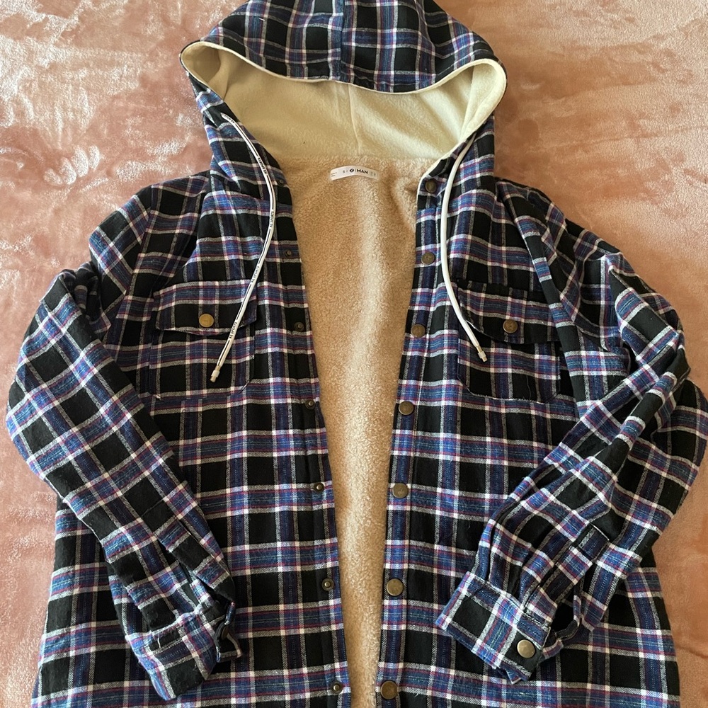 Blue Plaid Shacket - Unknown Brand